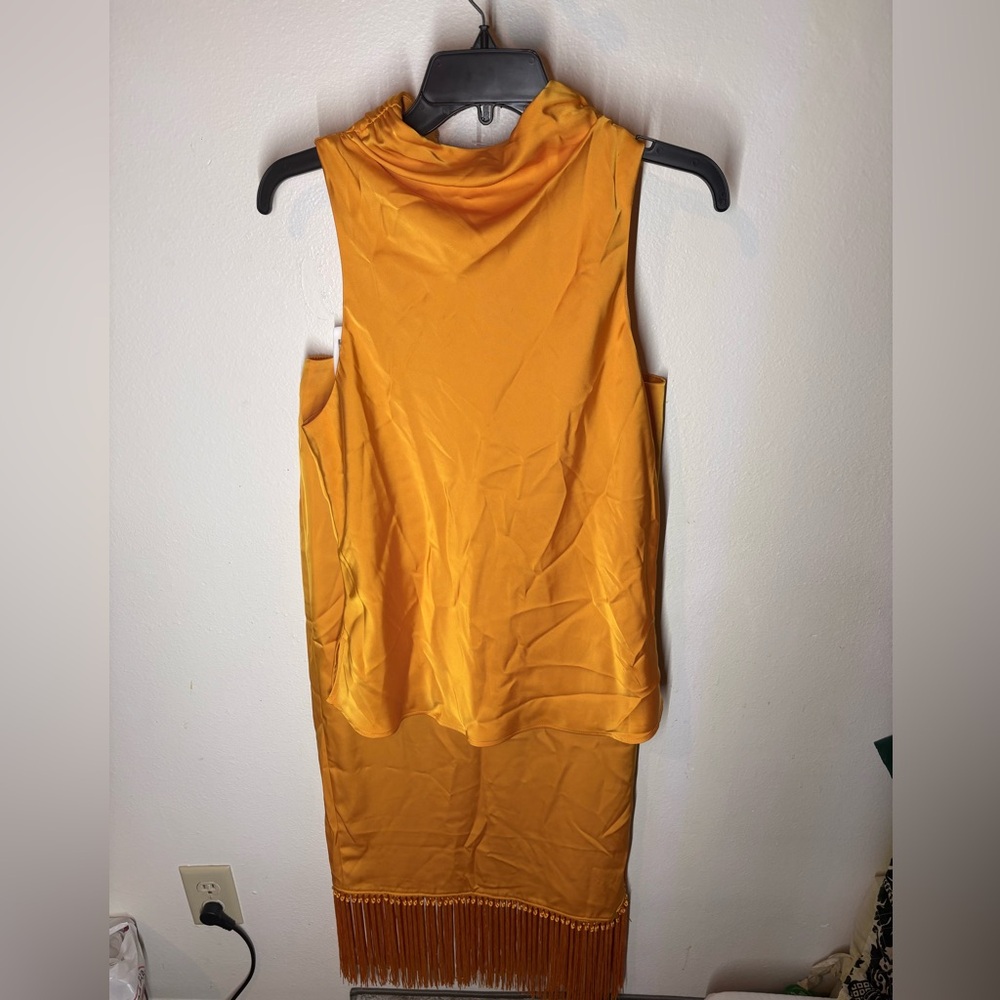 Rachel Zoe Sleeveless Gold Mustard 2 Piece Set